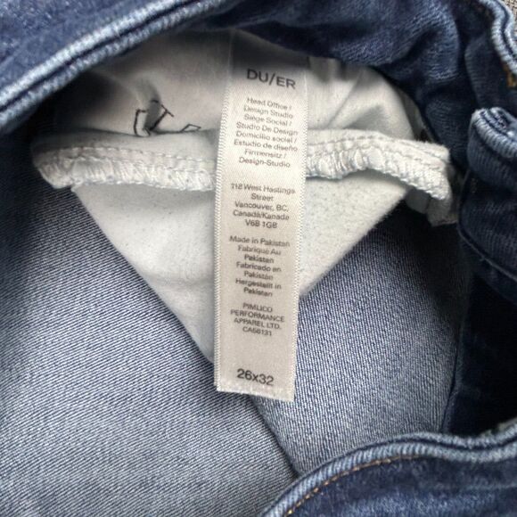 DU/ER Performance Jeans Womens 26x32 Slim Straight Mid Rise Stone Dark Stretch - Picture 7 of 13